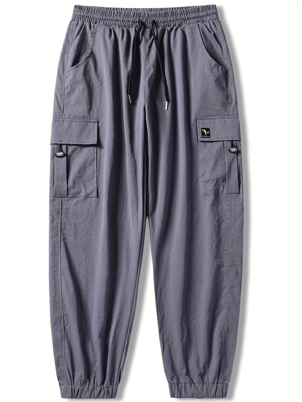 Men's Solid Drawstring Active Stretch Pants