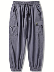Men's Solid Drawstring Active Stretch Pants