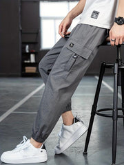 Men's Solid Drawstring Active Stretch Pants