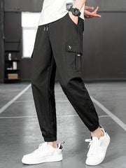 Men's Solid Drawstring Active Stretch Pants