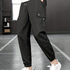 Men's Solid Drawstring Active Stretch Pants