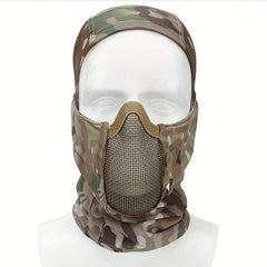 Tactical Full Face Balaclava Cap Metal Mesh Mask for Airsoft Paintball