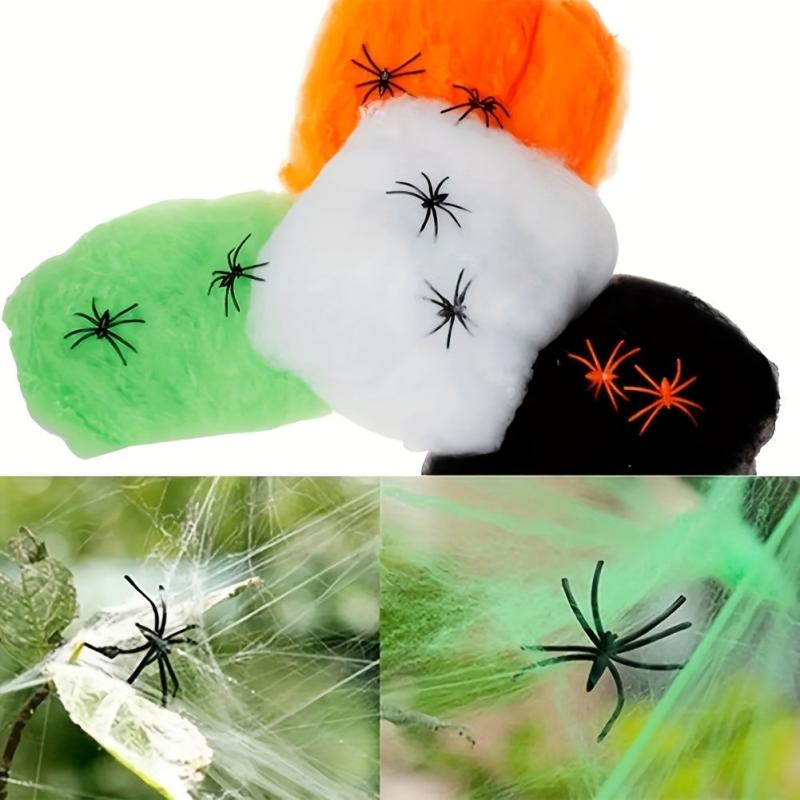 1pc Halloween Spider & Cobweb Scene Decoration Props
