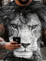 Men's Summer Animal Graphic T Shirt Short Sleeves Tee