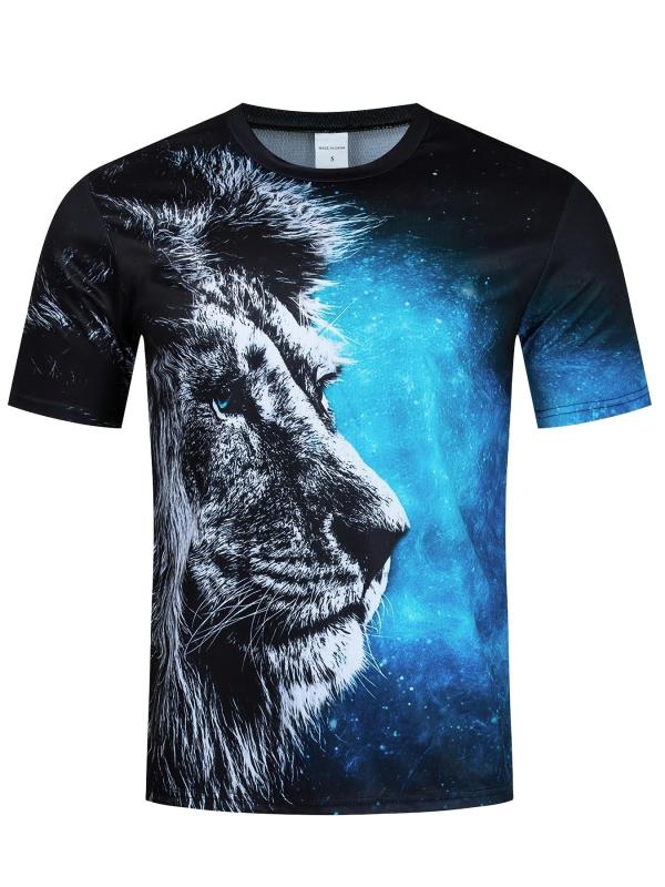 Men's Summer Animal Graphic T Shirt Short Sleeves Tee