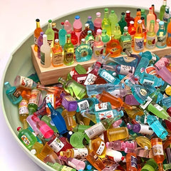 50pcs Mini Drink Bottles Doll House Decoration DIY Wine Bottle Earring Dollhouse