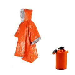 Portable Waterproof First Aid Raincoat with Survival Whistle