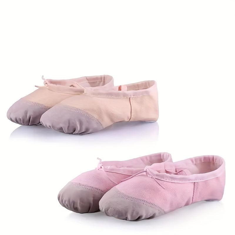 Girls' Split Sole Ballet Shoes - Ideal for Gymnastics and Dance