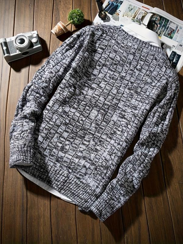 Men's Camo Knit Sweater Outdoor Winter Pullover