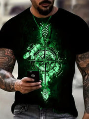 Vintage Compass Graphic Tee for Men Active Breathable and Stretchy
