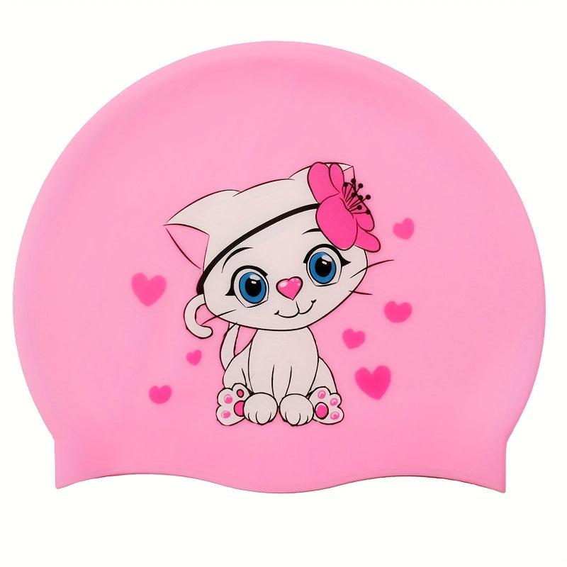 Silicone Animal Waterproof Swimming Cap Long Hair Anti slip Elastic Swim Cap