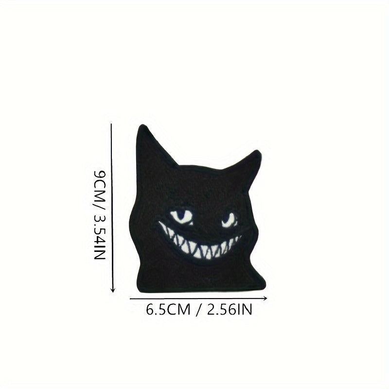 2pcs Cat Embroidered Patch w/ Hook & Loop Backing Fun Morale Patch
