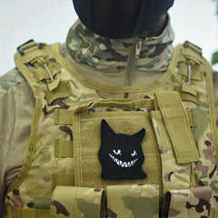 2pcs Cat Embroidered Patch w/ Hook & Loop Backing Fun Morale Patch