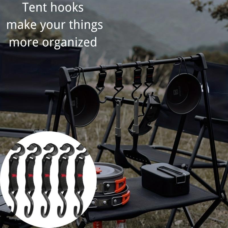 5 pcs Camping Rack Hook for Coats & Tents, High Load Capacity