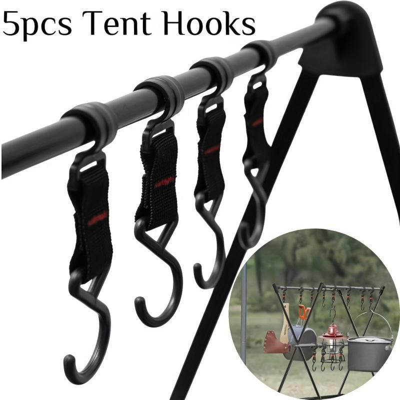 5 pcs Camping Rack Hook for Coats & Tents, High Load Capacity