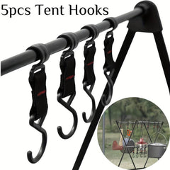 5 pcs Camping Rack Hook for Coats & Tents, High Load Capacity
