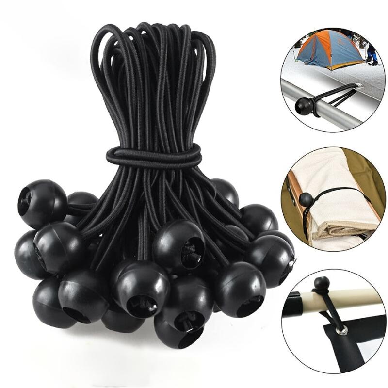 10 20 50pcs Ball Bungee Cords Plastic Ball Rope Outdoor Camping Tent Fixed