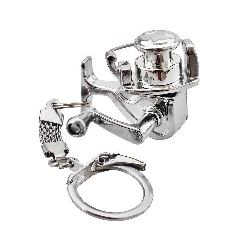 Metal Fishing Reel Keychain for Men - Perfect Gift for Fishermen