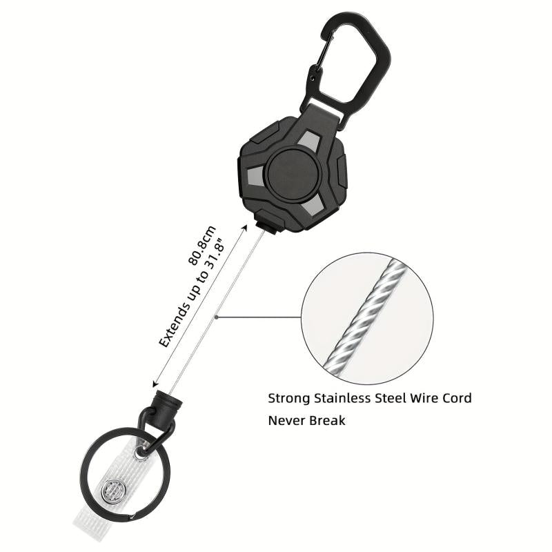 Heavy Duty Retractable Keychain with Metal Buckle