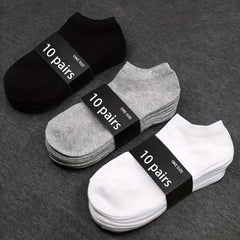 10 Pairs Men's Women's Low Cut Socks Breathable Comfortable for Spring