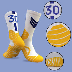 Men's Basketball Socks Non-slip Striped Sports Crew Socks