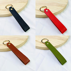 Stylish PU Leather Keychain Key Ring Gift for Him Her