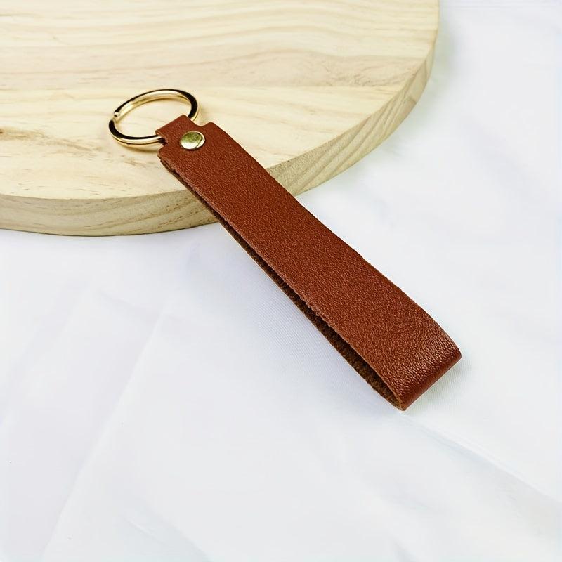 Stylish PU Leather Keychain Key Ring Gift for Him Her