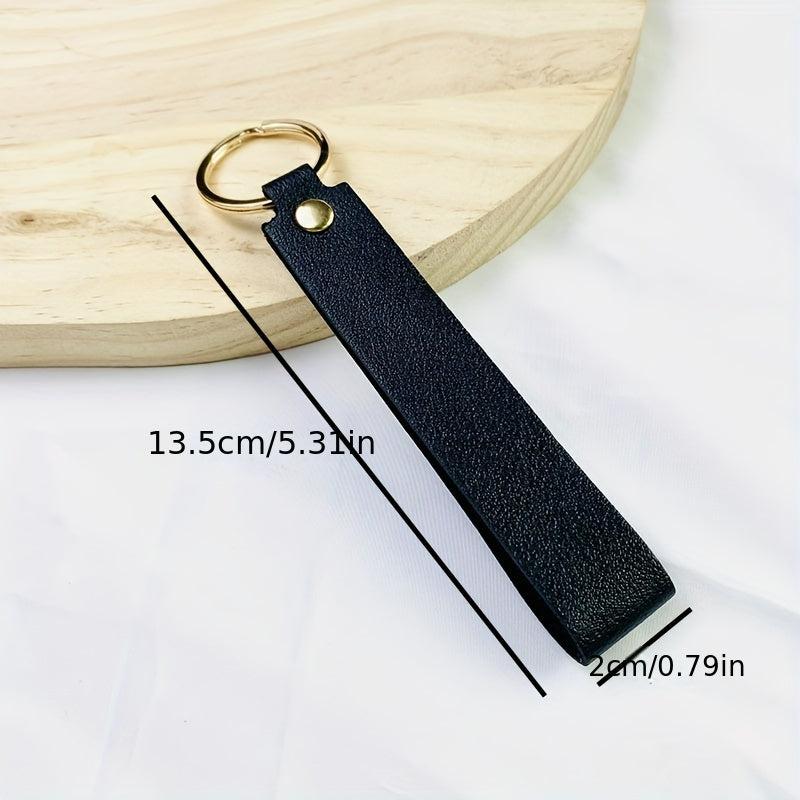 Stylish PU Leather Keychain Key Ring Gift for Him Her