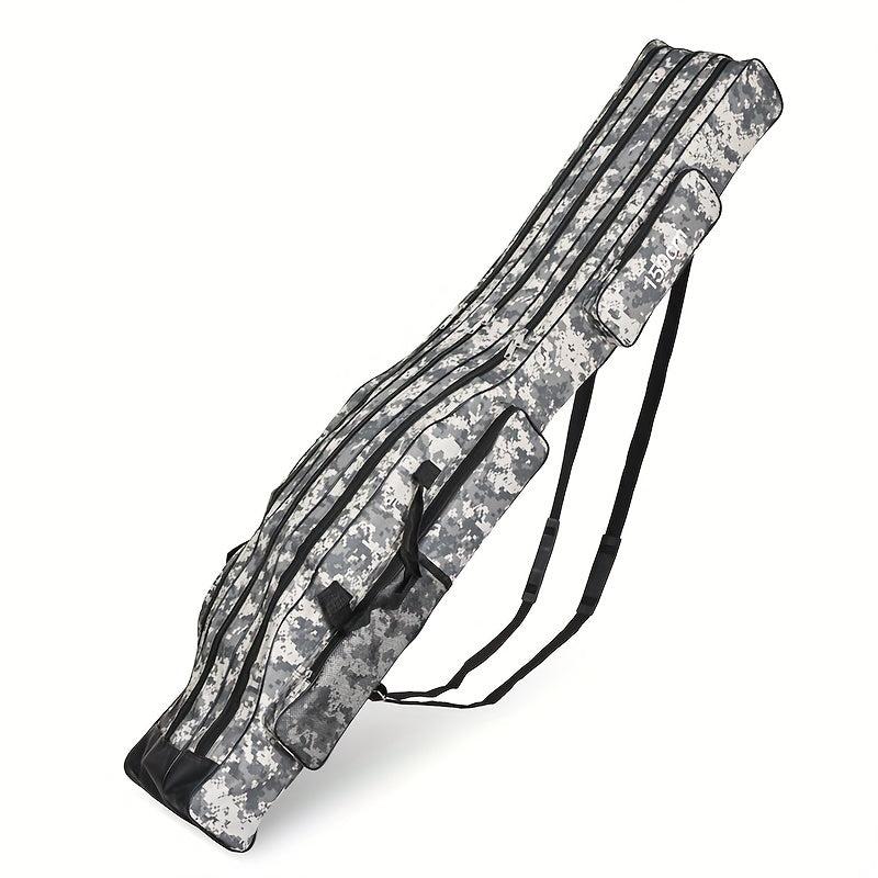 Portable Fishing Rod Case Triple Folding Waterproof Camouflage Travel Carry Bag