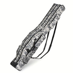 Portable Fishing Rod Case Triple Folding Waterproof Camouflage Travel Carry Bag