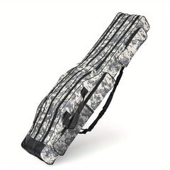 Portable Fishing Rod Case Triple Folding Waterproof Camouflage Travel Carry Bag
