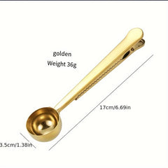 2-in-1 Stainless Steel Coffee Spoon and Sealing Clip