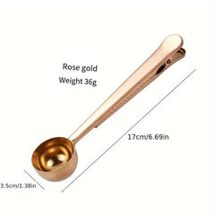 2-in-1 Stainless Steel Coffee Spoon and Sealing Clip
