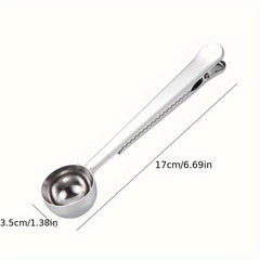 2-in-1 Stainless Steel Coffee Spoon and Sealing Clip