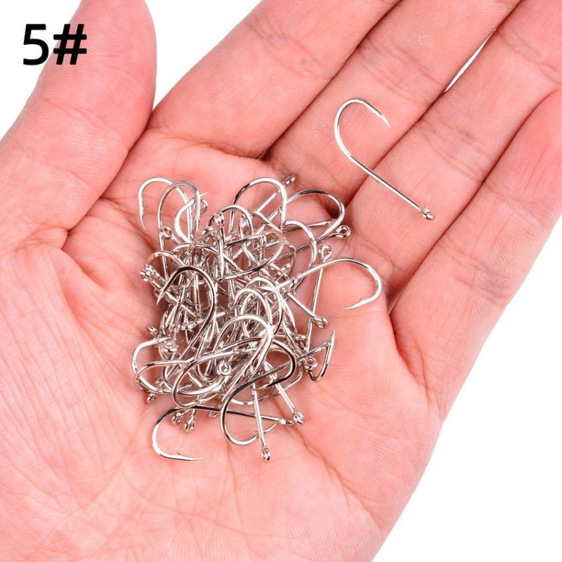 50pcs Circle Carp Eyed Fishing Hook Set Size 1-22 Japan Fishhooks for Seawater