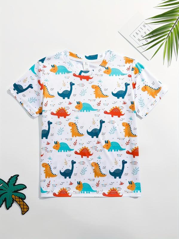 Boys' Dinosaur T Shirt 3D Print Short Sleeve Tee for Summer Outdoor Fun