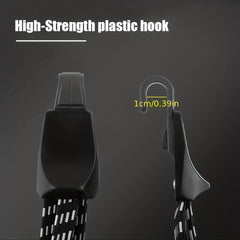 2pcs Bike Bungee Cords 3 In 1 Strap Rope Elastic With Two Plastic Hoods