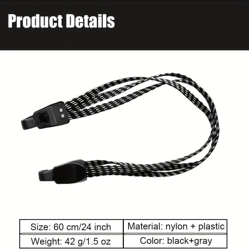 2pcs Bike Bungee Cords 3 In 1 Strap Rope Elastic With Two Plastic Hoods
