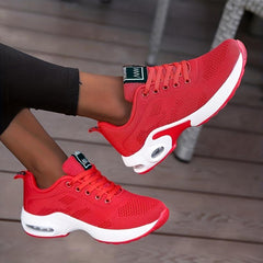 Mesh Lace Up Sneakers Air Cushion Running Shoes Women's Footwear