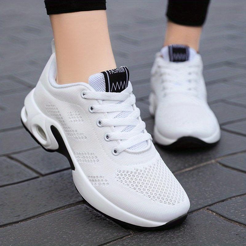 Mesh Lace Up Sneakers Air Cushion Running Shoes Women's Footwear