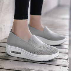 Women's Breathable Wedge Sneakers Air Cushion Slip-On Casual Shoes