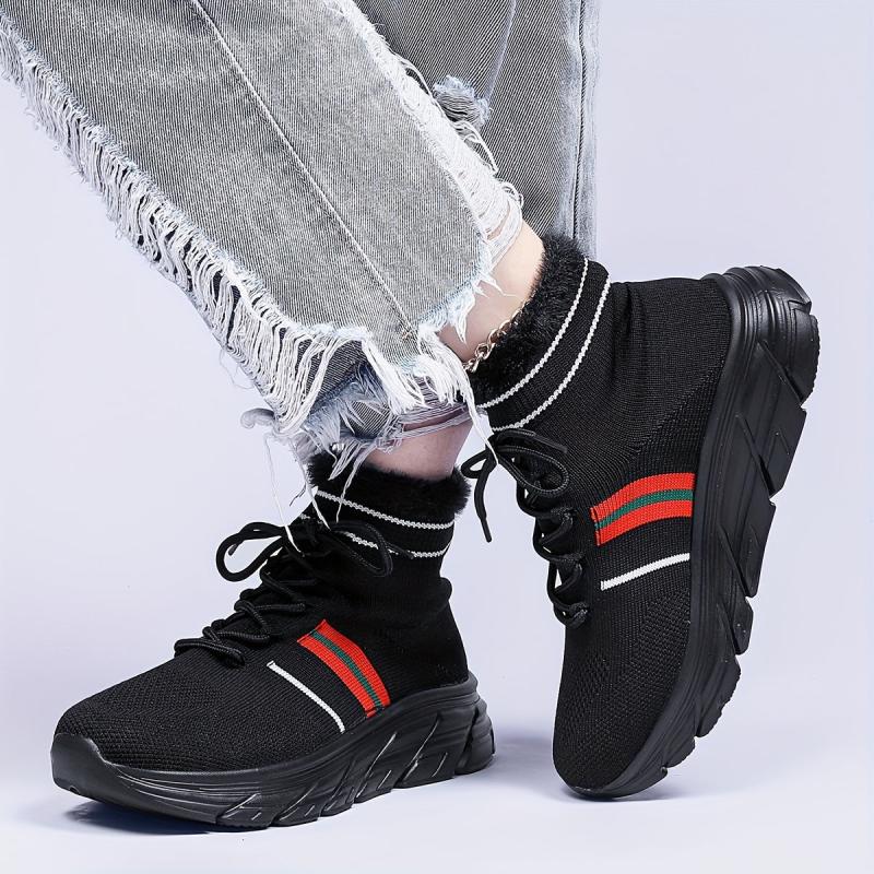 Women's Mesh Winter Sports Sneakers Lightweight Plush Thermal Running Shoes