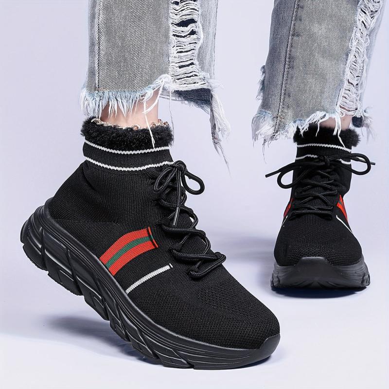 Women's Mesh Winter Sports Sneakers Lightweight Plush Thermal Running Shoes
