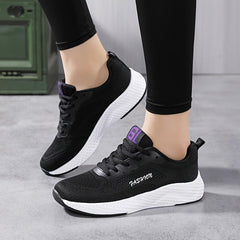 Women's Letter Graphic Slip-on Sneakers Soft Sole Breathable Mesh Shoes