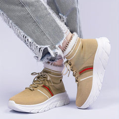 Women's Plush Inner Warm Sports Sneakers Winter Running Shoes