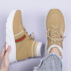 Women's Plush Inner Warm Sports Sneakers Winter Running Shoes