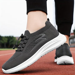 Soft Thick Sole Shock Absorption Flying Woven Shoes Lightweight