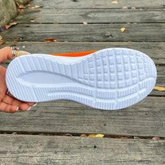 Women's Solid Sneakers Flying Woven Sock Shoes
