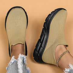 Mesh Breathable Slip-On Running Shoes Soft Comfortable Shock Absorption