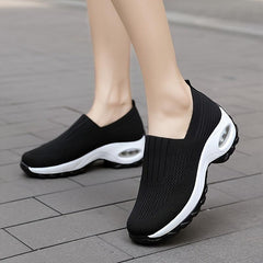 Women's Air Cushion Platform Walking Shoes Slip on Sneakers